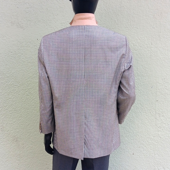HART SCHAFFNER MARX for NATHAN'S (LAKELAND) MEN'S LUXURY CHEK/PLAID BLA ZER (US) - Picture 14 of 17